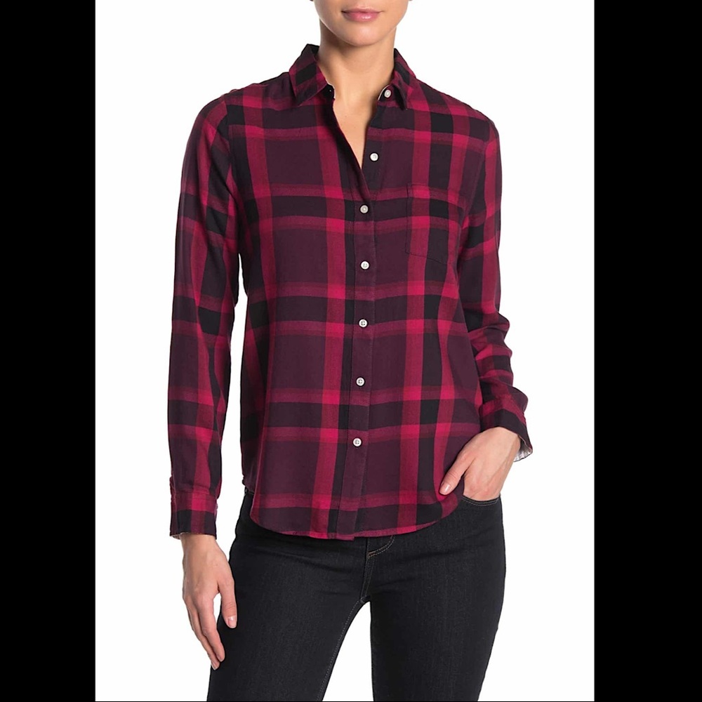 🔥🔥🔥NWT Lucky Brand Plaid Print Floral Shirt